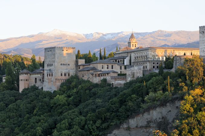 Beautiful Alhambra and Granada landscape from Albaicin