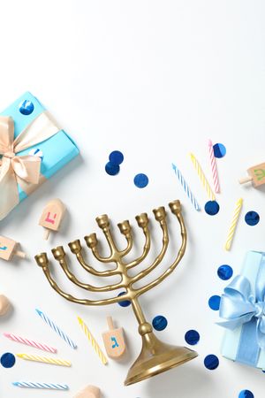 Concept of Jewish holiday, Hanukkah, space for text