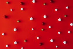 Red background with snowballs