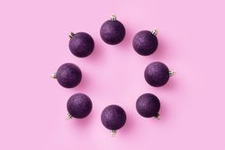 Purple Christmas baubles