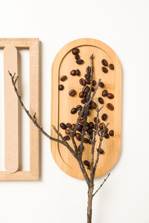 Flat lay of creative moodboard composition, top view