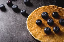 Fresh pancake with blueberries