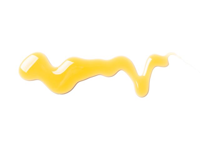 Sweet honey smear isolated on neutral background