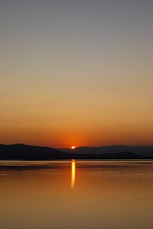 Sunset with reflections in the water