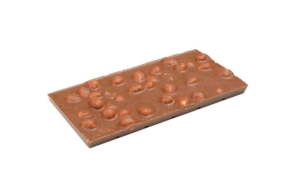 Tasty chocolate bar isolated on blank background