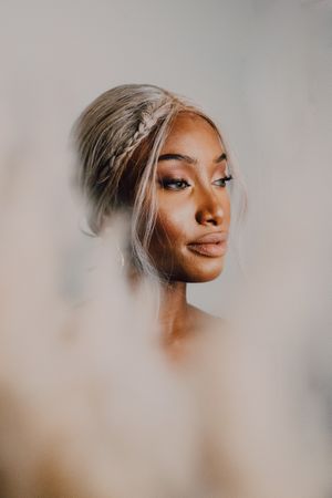 Charming Black woman portrait looking away