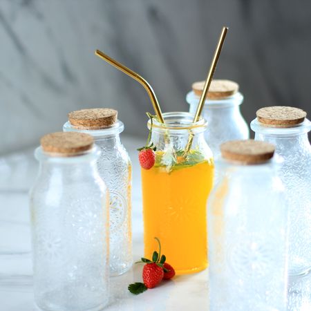 Orange Juice in a Bottle with Cork