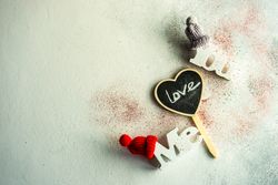 Valentine's day concept of "Me" & "You" blocks with little hats
