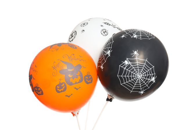 Concept of Halloween mood, Halloween balloons, isolated on blank background