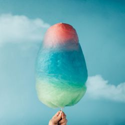 Cotton candy on sky background
