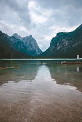 ducks on lake in mountains