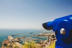 Breathtaking coastal landscape in bright day