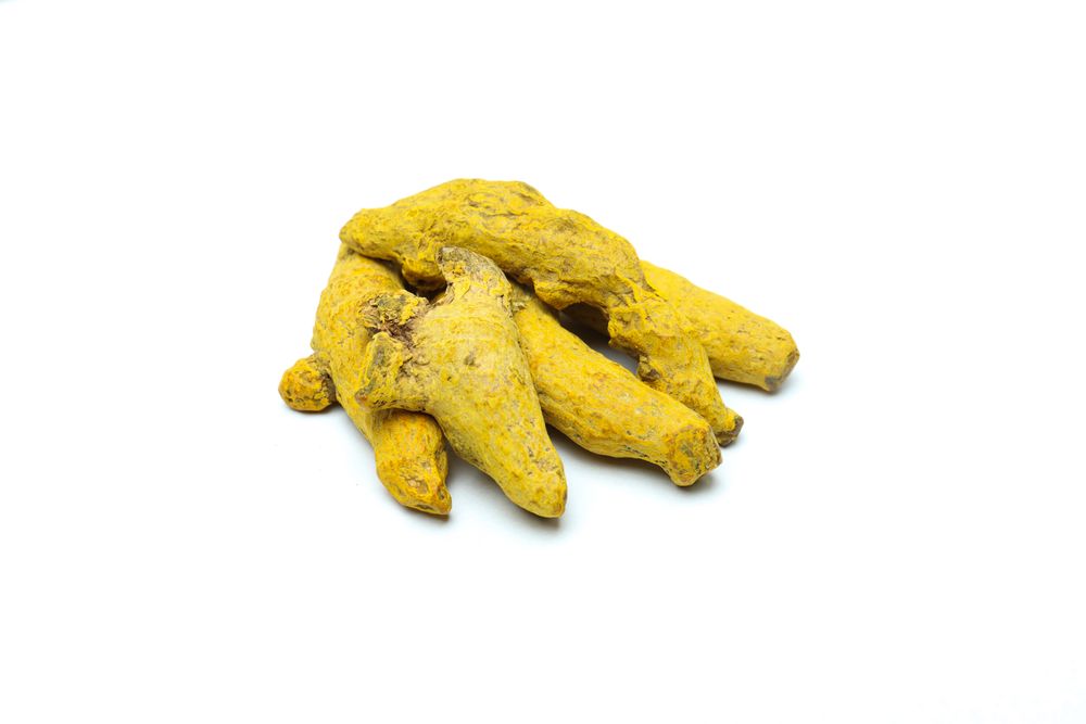 Fragrant seasoning - turmeric, isolated on plain background