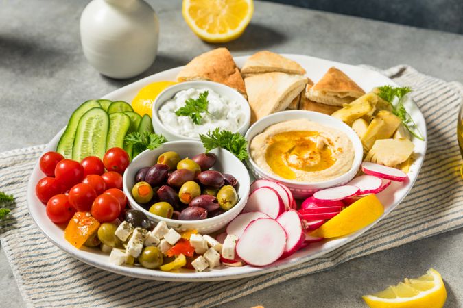 Homemade Mediterranean Mezze Platter