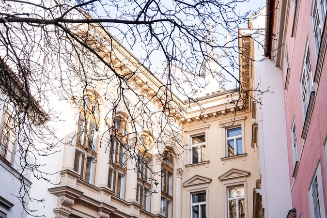 Narrow streets of medieval part of Prague