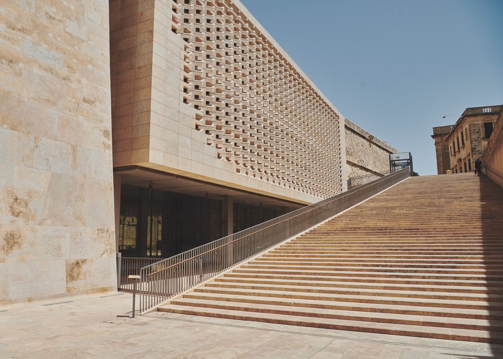 Large outdoor stair in Valetta, Malta