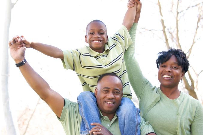 Man, Woman and Child At the Park