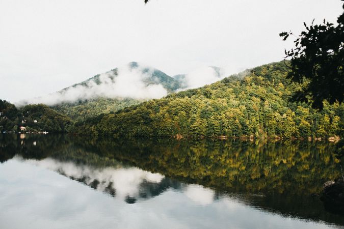 Amazing lake near mountains