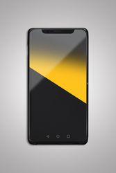 Smart phone with dark and yellow screen