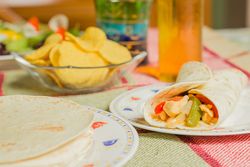 Traditional mexican food with a fajita chicken