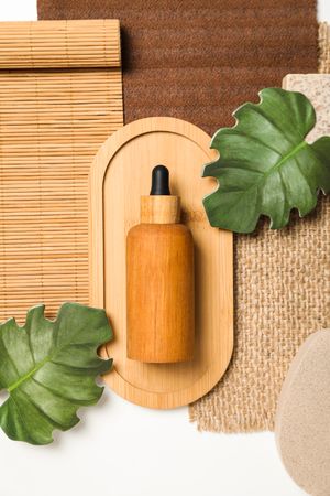 Flat lay of creative moodboard composition, top view