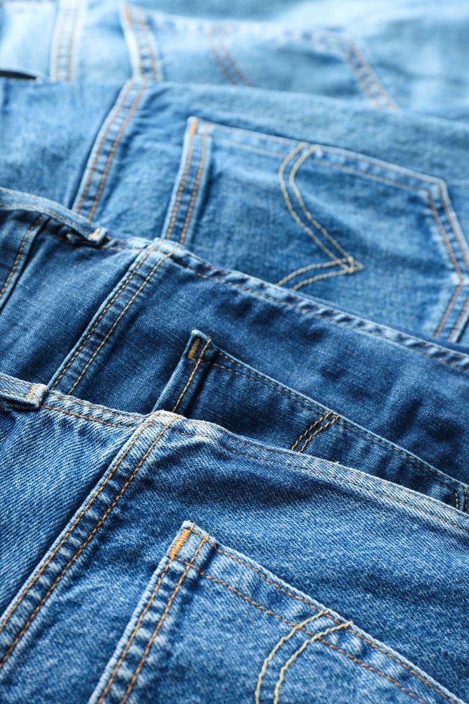 Pockets on jeans close-up