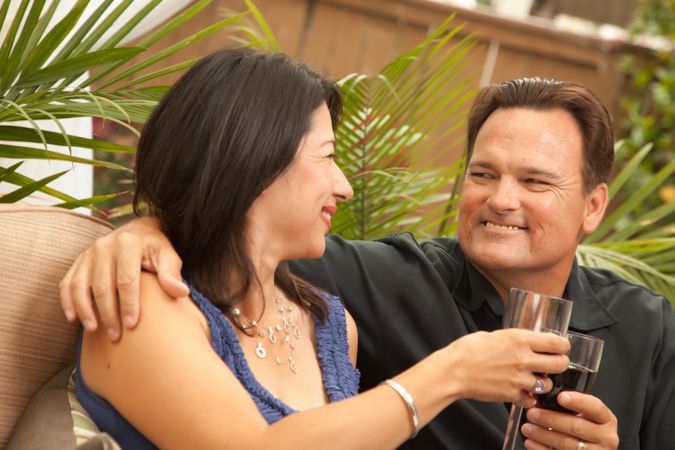 Happy Couple Drinking Wine