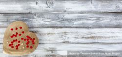 Valentine’s Day with large gold heart on wood 0y1o10