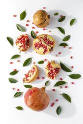 fresh seasonal pomegranate from above