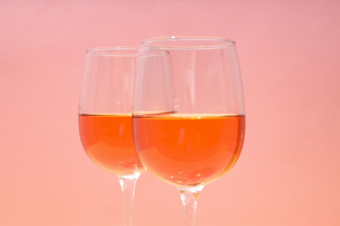 Glasses of wine, delicious alcohol drink in glasses