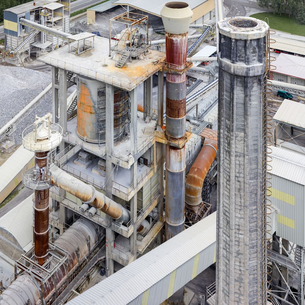 Pipes of modern cement factory
