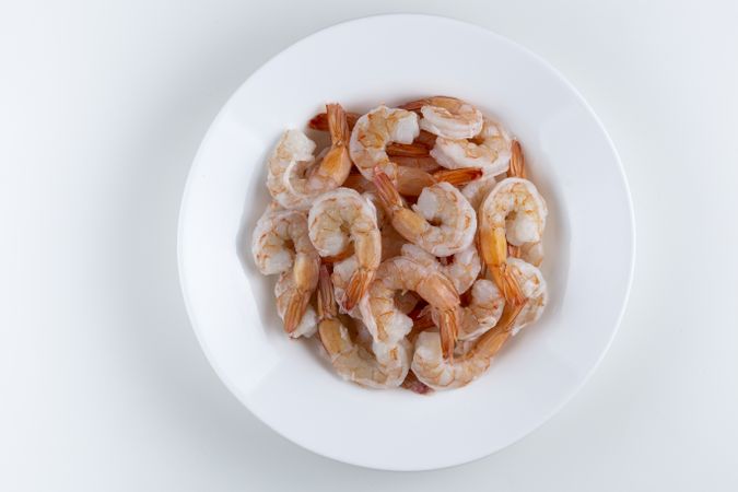 Fresh raw prawns