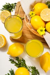 Concept of fresh summer drink - Limoncello cocktail
