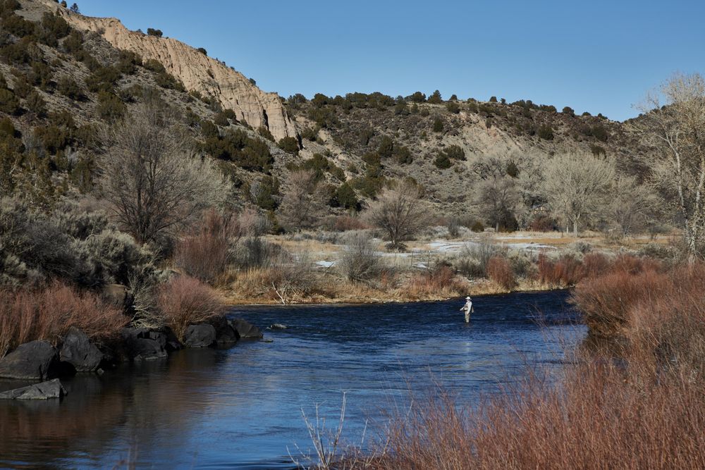 A fisherman in the Rio Grande