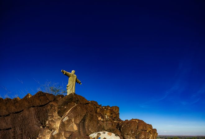 Christ Redeemer Jesus Hill Lodwar Town Turkana Kenya East Africa Landscape Hills Tower Statue
