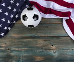 Soccer ball in American flag