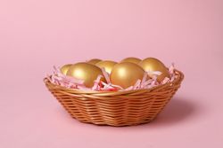 Concept of Richness and prosperity, golden eggs