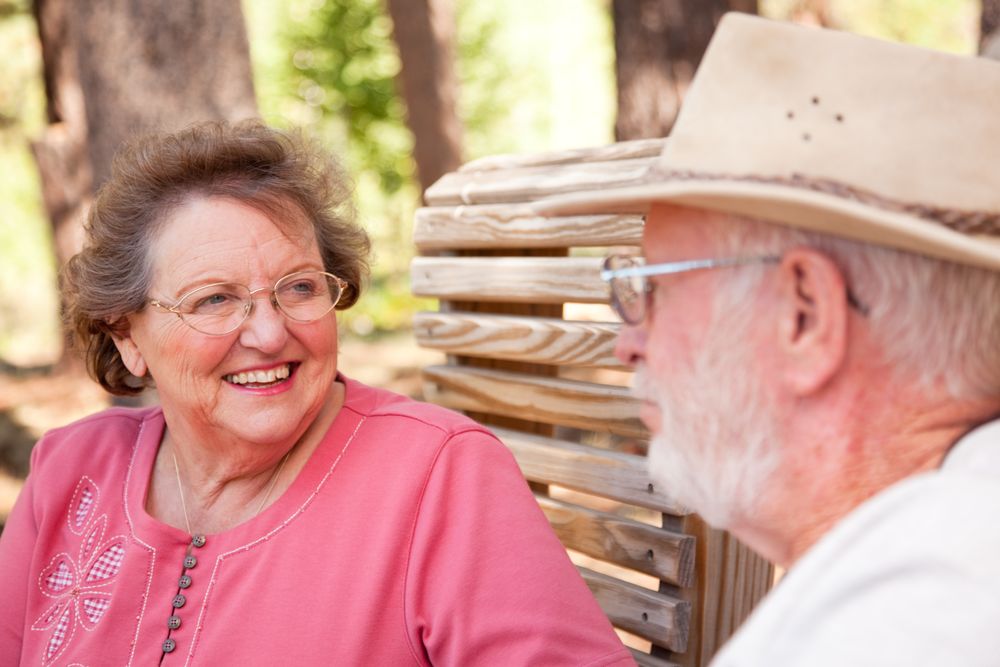 Loving Older Couple Outdoors