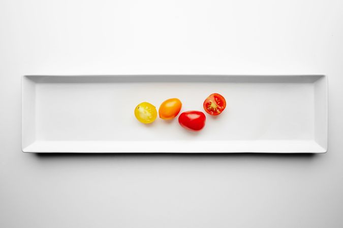 Cherry tomatoes on appetizer plate