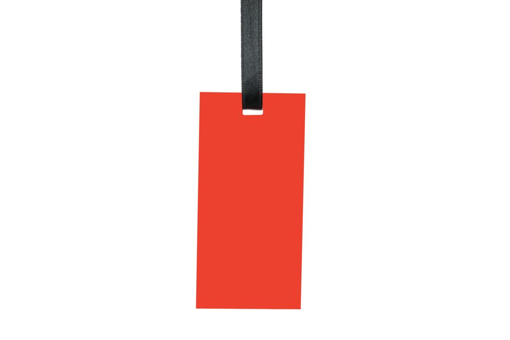 Blank sale tag isolated on plain background