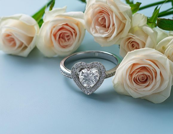 Heart ring and roses