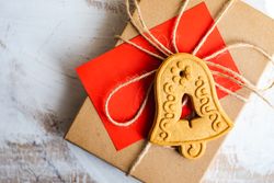 Christmas gift with cookie