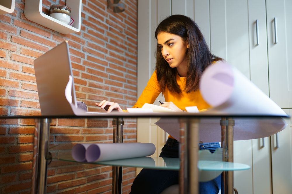 Woman of Persian descent designing a architecture project