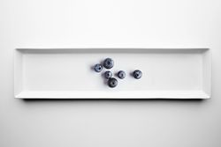 Blueberries on appetizer plate