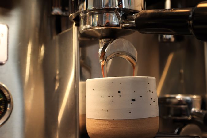 Espresso Coffee Extraction from a Professional Coffee Machine