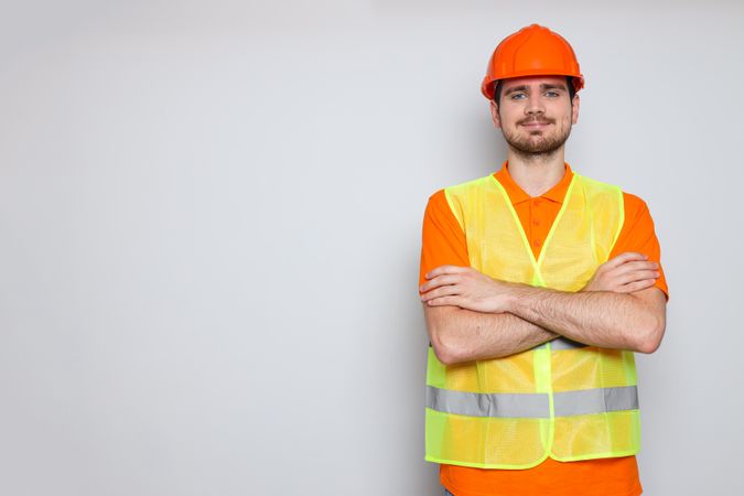 Young man civil engineer in safety hat