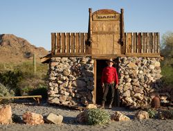 Bank building in a restored ghost town near Yuma, Arizona