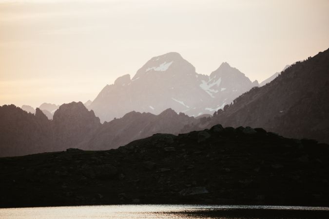 Picturesque view of lake in mountain area