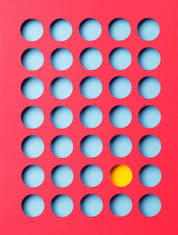 Circle pattern cut out with yellow, red and blue