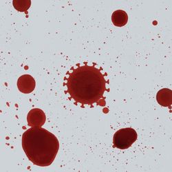 Blood splattered on light background